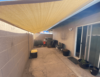 Private back patio